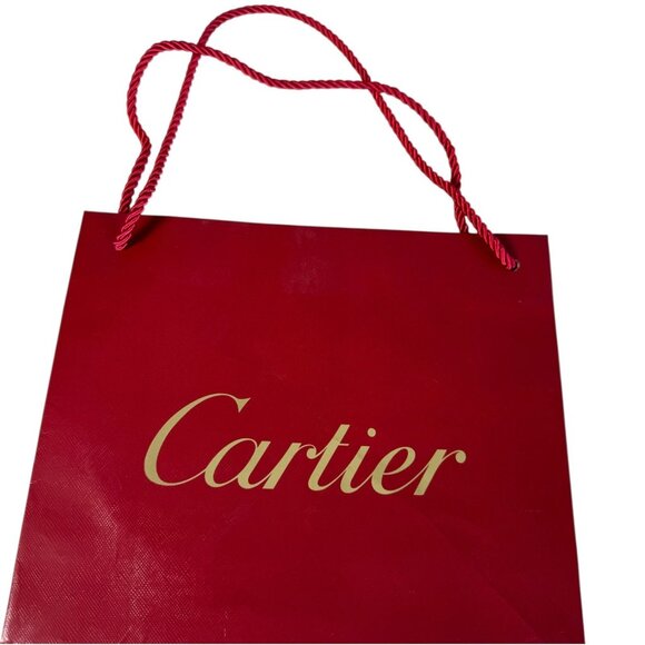 Lot of 3 Luxury Shopping Bags Cartier Red Gold & Tiffany & Co. Authentic - Picture 3 of 5